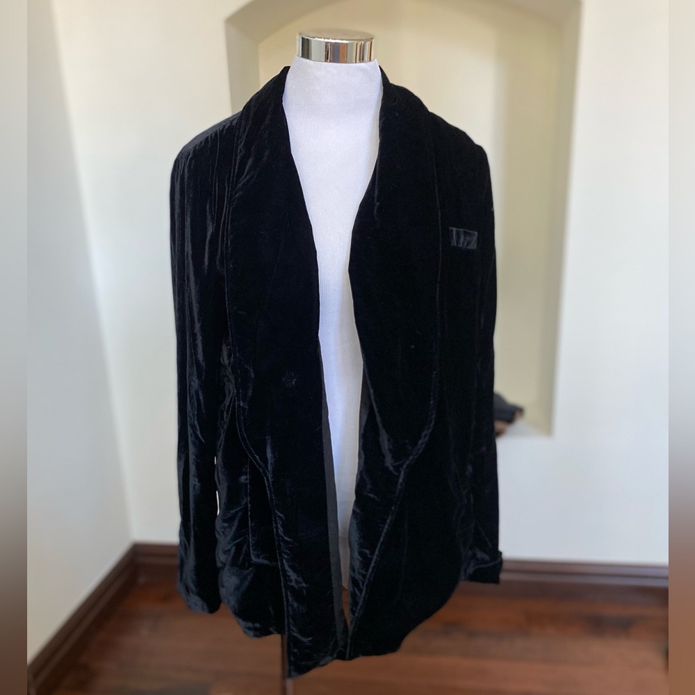 Free People Black Velvet Blazer